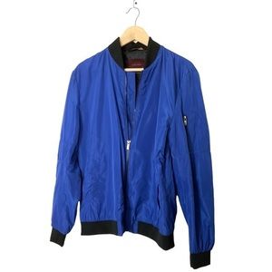 Zara Man parachute blue bomber jacket Large